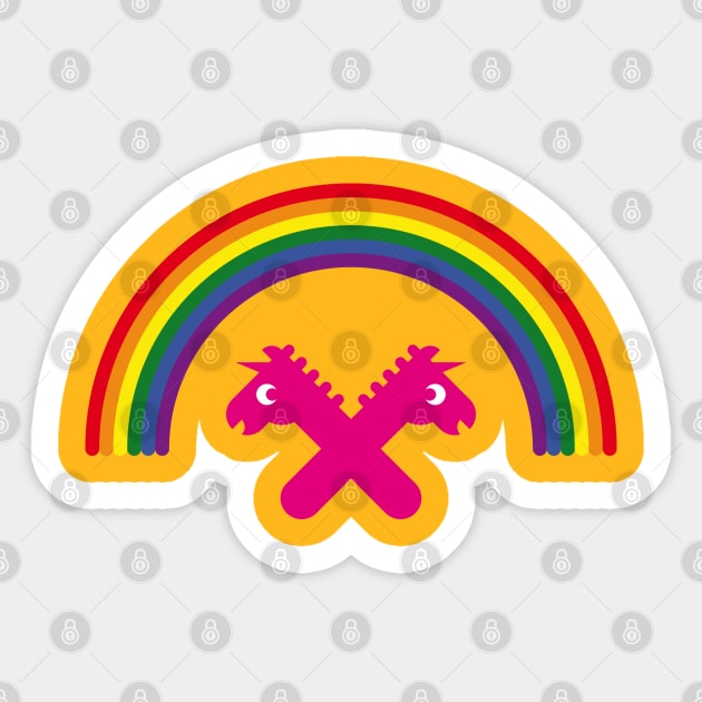 Unicorns Under The Rainbow Sticker by MrFaulbaum